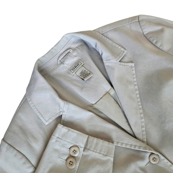 L.L. Bean VTG Cream/Tan Three Button Cotton Blazer Sz 16 - Picture 1 of 11